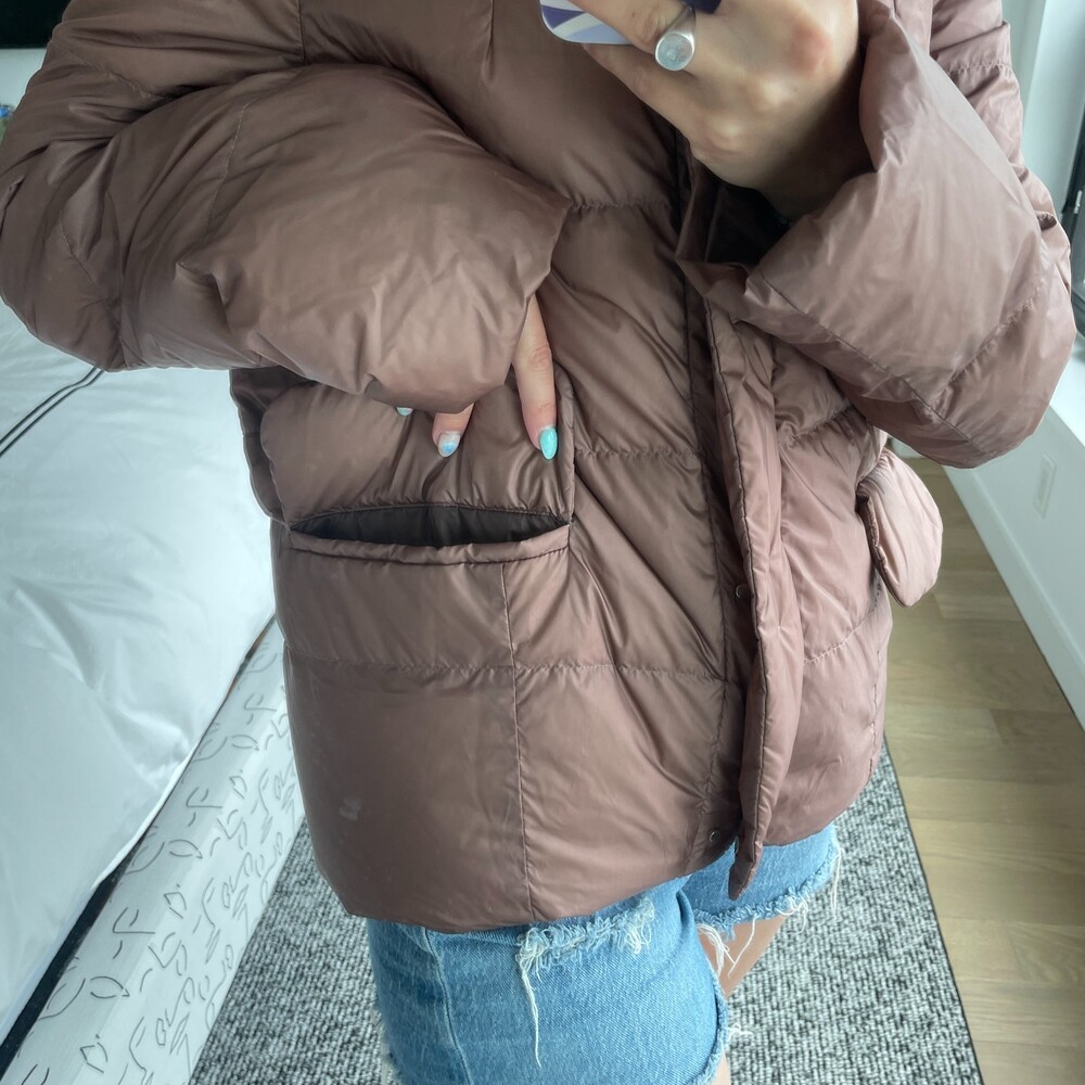 Jil Sander Quilted Hooded Puffer Jacket Mauve Pink Size 36 US 10 - Picture 7 of 8